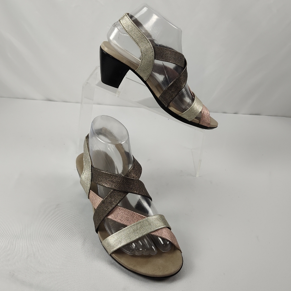 Munro Metallic Strappy Sandals